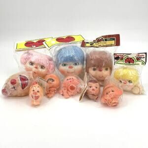 Mixed Lot Yarn Doll Head w/Hands Assorted Hair Freckles Vintage NIP - lot of 10